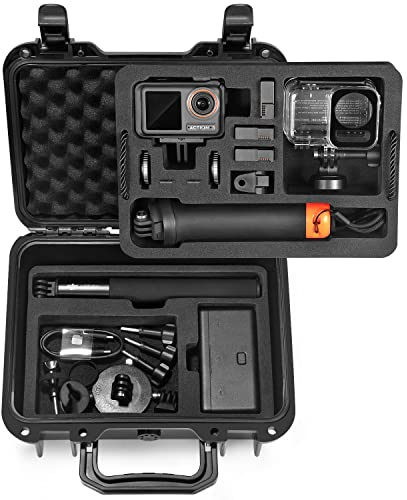 LEKUFEE Kleiner Wasserdichter Hartschalenkoffer für DJI Osmo Action 5 Pro,DJI Osmo Action 4,Osmo Action 3,Adventure-Combo,Standard-Combo,Diving Combo und Zubehör (nur Tragetasche)
