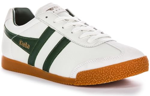 Gola Harrier Leather Fashion SneakersMen, White, 9.5 UK