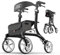 VOCIC Z71 Rollator faltbar und leicht mit Sitz Wasserdicht Aluminium Rollator leicht klappbar für Senioren Rollatoren leichtgewicht und faltbar spezial, Pannensichere All-Terrain-PU-Reifen, Schwarz
