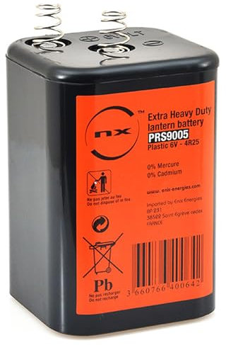 NX - 4R25 6v Carbon Zinc Lantern Battery TORCH/LANTERN/PJ996 6V Battery - : 4R25 ZINC Chloride - Powerful - Long Lasting