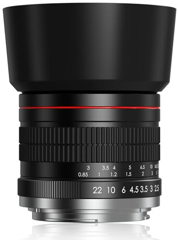 Objetivo EF para Canon - 85mm f1.8 Manual Lente de Retrato para Canon EOS 4000D 3000D 2000D 1500D 850D 800D 700D 750D 250D 200D 100D 90D 80D 77D 6DII/5DIV/IDXIII DSLR Cámaras