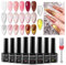 MIZHSE UV Nagellack Set 8 Farben - 6pcs Nude Jelly Gel Lack Milchig Weiß, Nude, Rosa Weiss Töne Serie & 2pcs Cat Eye UV Gel Nagellack Set Shinning Cateye Magnet UV Nagellack Glitzer mit Magnet