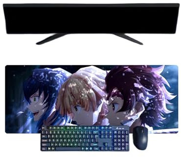 Demon Slayer Tapis de Souris XXL Multifonction Gaming Anime Souris 3mm Bureau Anti-Glissant Surface Texturée pour Ordinateur pour Ordinateur Gamer-Bureau-Maison et Portables