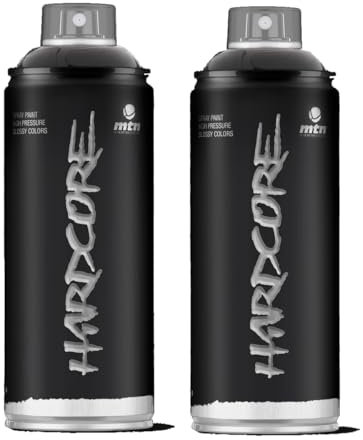 Pulverizador, Pintura en spray MTN HC2 R-9011 Negro Brillante 400ml (2 UNIDADES)