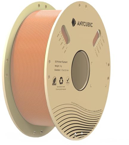 ANYCUBIC PLA Filament 1.75mm, 3D Drucker PLA Filament Maßgenauigkeit +/- 0.02mm, Intelligente Identifikation, 1KG Pfirsichrosa