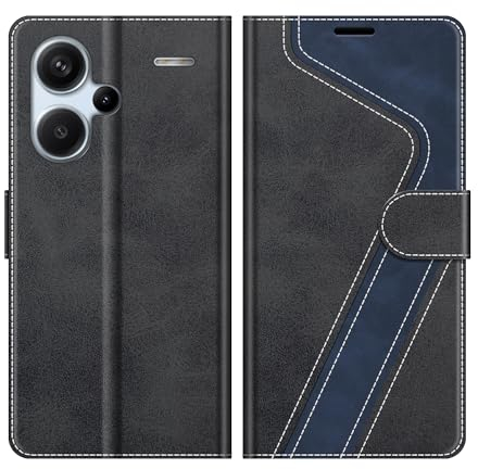 MOBESV Coque pour Xiaomi Redmi Note 13 Pro Plus 5G, Housse en Cuir Magnétique Fonction Stand Étui pour Xiaomi Redmi Note 13 Pro Plus 5G, Élégant Noir