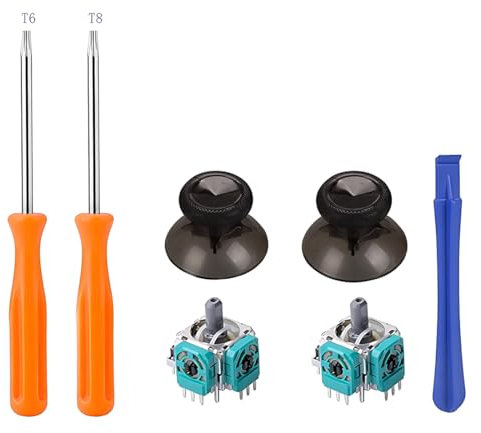 7 attacchi Ps4, cacciavite Torx T6, T8, 2 Joystick analogici 3D, 2 tappi per pollice, Controller di ricambio Con Xbox One Joystick ps5 Nero