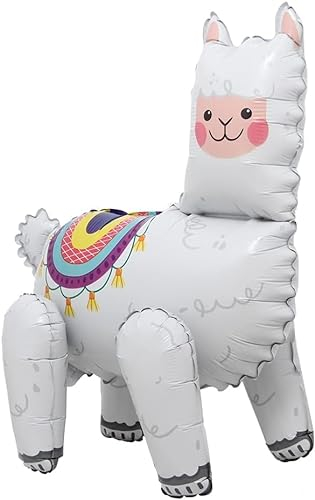 Airwalker Ballon Lama, Laufender Lama Luftballon, Alpaka Lama Luftballon XXL, XXL Folienballon Tiere, Waldtiere Geburtstag Luftballons, Kindergeburtstag Party Ballon Deko