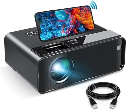 ELEPHAS Mini WiFi Projector, 2024 Upgraded HD Movie Projector with Synchronize Smartphone Screen, Portable Projector Supports 1080P, Compatible with iOS/Android/TV Stick, and HDMI/USB