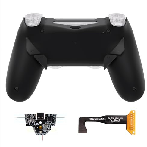 eXtremeRate DAWN Type-C Versione Remap Kit per ps4 Slim Pro Controller JDM-040/050/055,6 Profili 4 Tasti Aggiuntivi Cover Posteriore per ps4 Joystick(Senza Controller)-Nero