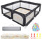 Sour Lemon Extra Large Playpen with Mat, 127x127cm, Toddler Playpen, Includes Baby Play Mat & Storage Bag, 50 Ball Pit