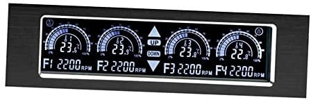 VELATEMOR Computer Fan Speed Controller, Temperature Sensor LCD Front Panel, Date Time Display PC Bay Front Panel