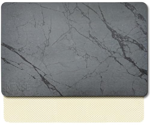 Extra Large Stone Bath Mat for Bathroom (32 x 20) | Non Slip Super Absorbent Quick Dry Diatomaceous Earth Bath Mat | XL Diatomite Stone Bath Shower Mat | Drying Mat for Kitchen Counter | Gray