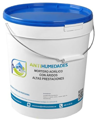 Mortero Acrílico con Áridos de altas prestaciones (5KG, Gris) - Elástico, resistente e impermeable listo para usar- Antihumedades