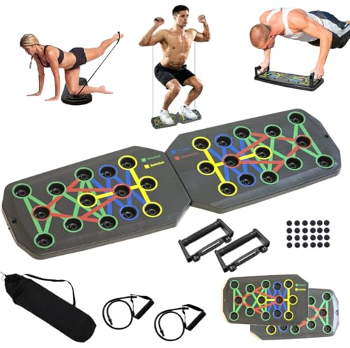 Trendi Push Up Board | Home Workout Fitness Gym Equipment | Strength Training Press-Up Board for Upper Body Exercise | Burn Fat, Build Shoulders, Chest, Back & Triceps Free Carry Bag