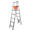 kiskick Telescoping Ladder A Frame 6.6FT, Compact Aluminum Extension Ladder, Portable Extension Ladder Adjustable Lightweight Folding Ladder for Home, Collapsible Ladder with Safety Straps 2M