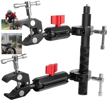 Mechrig Motorcycle Handlebar Mount Kit with 47.28 Invisible Selfie Stick & Heavy Duty Double Clamps | POV Riding Mount for Insta360 X4 X3 X2 GO3/2, Action Cameras, Bike Mount System