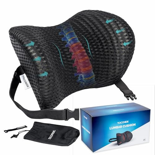 TOCONIDE Cojín Lumbar, Cojín Silla Oficina, Cojín Lumbar Sofa, Cojín Lumbar Coche, Oficina Accesorios, Almohada Ergonómica, Cojín Lumbar Cama, Cojín Lumbar Silla Oficina, Cojín Viscoelastico