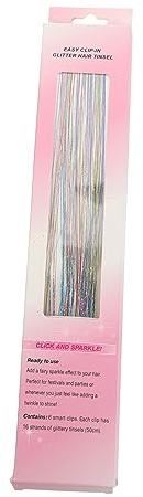 Beavorty 6stücke Haarverlängerung Clip in Glitzerhaarverlängerungen Farbiges Kunsthaar Haaraccessoires für Mädchen Haarverlängerungsset Inklusive Clips Buntem Lametta Einfach Anbringen