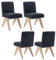 chairus Chaise de Salle à Manger Lot de 4, Chaises de Cuisine avec Pieds en Bois, Chaise de Salon en Chenille sans Accoudoirs, Gris Foncé-4