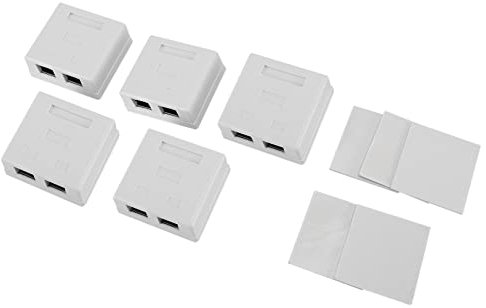 Agwuoetr RJ45 Network Socket - Shielded Mounted Double Wall Socket with CAT6A Ethernet LAN Cable Port for Network Cable