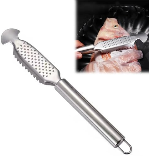 WUBAYI Fish Scaler Remover, Stainless Steel Fish Descaler Tool for Kitchen, Fish Scale Scraper Cleaner