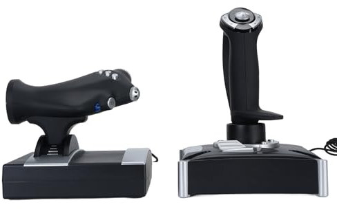 XUMIUZIY Flugsimulator Joystick mit Vibrations Gashebelsteuerung, 4 Achsen, 16 Programmierbare Tasten, Saugnapfbasis, Doppel Stick Controller für Serie X S für Wins7 8 10 11