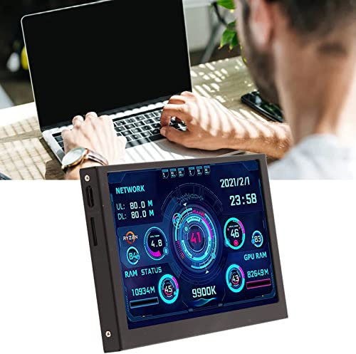 Sustvita 5in IPS USB C -Bildschirm, Echtzeit -Temperaturanzeige, PC -CPU -RAM -DatenBildschirm für AIDA64, Compact Bildschirm für -ITX -PC -Fälle