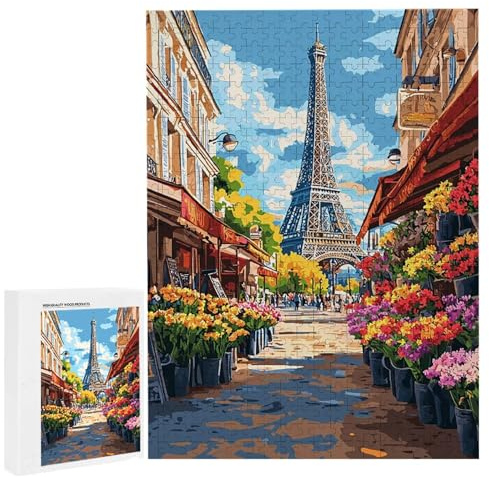 Puzzle 6000 Teile Erwachsene Straßenblick auf den Eiffelturm, Impossible Klassische Jigsaw Puzzles 179 x 105cm, Geschicklichkeitsspiel für die ganze Familie, Puzzle Legespiel Home Dekor k-473