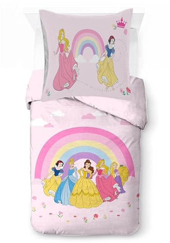 Jay Franco Kids Disney Princess – Einzel-Bettwäsche-Set Superweich Mit Kissenbezug, NUR BETTBEZUG (Füllung Nicht Inklusive), Rosa, 2-teilig Einzelbett