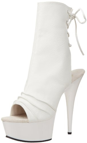 Pleaser - Delight 1018, Stivali Donna, Bianco (White (Wht Faux Leather/Wht)), 39