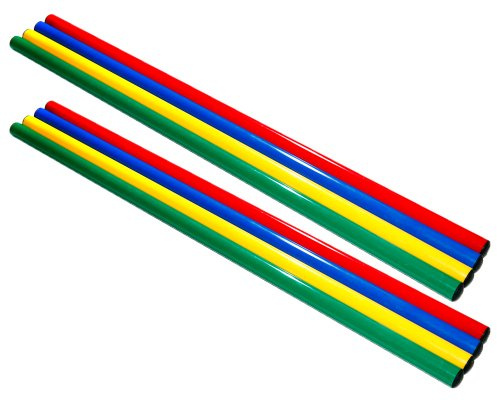 Boje Sport - 8er Set Stangen, Trainingsstange Ø 25 mm, Länge: 120 cm - 2X rot, 2X gelb, 2X blau, 2X grün