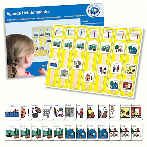 Planning Semaine Enfant Autiste, Calendrier Visuel A3 (Français) | 24 pictogrammes inclus, routines, TDAH, autonomie, utilisateurs non verbaux, école, PCS Boardmaker, compatible avec PECS