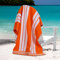 Superior Collection Luxuriöse Jacquard Strand Handtücher, gekämmte Baumwolle, Oversized, Orange Cabana Stripe, 43 x 5 x 30 cm