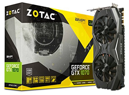 ZOTAC GeForce GTX 1070 8GB AMP! Edition ZT-P10700C-10P Three DP + HDMI + DVI Scheda Video Gaming VR Ready