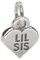 LIL SIS Herzanhänger aus Sterlingsilber. Liebe kleine Schwester Familie Charms