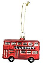 Gisela Graham : Weihnachtsdekoration : Hängende Ornamente aus Glas : Londoner Bus