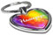 printplanet Schlüsselanhänger mit Namen Hasenpups - Motiv Color Paint - Herz-Schlüsselanhänger, Namensschlüsselanhänger, personalisierter Anhänger, Herz-Anhänger, Chrom