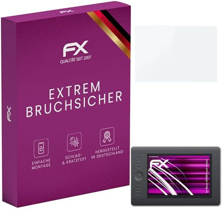 atFoliX Glasfolie kompatibel mit Wacom INTUOS5 touch Medium Panzerfolie, 9H Hybrid-Glass FX Schutzpanzer Folie