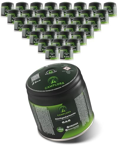 CAMPLORA 36x 190g Stechkartuschen Propan & Butan Gaskartusche für Lötbrenner Campingkocher Gas Kartusche wintergas kartusche gaskartuschen 190g camping gas cartridge Stechkartusche butane