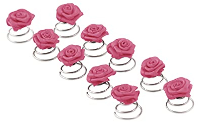 10 x Rosen Curlies - Brauthaarschmuck - Curlie - Haarschmuck | Pink