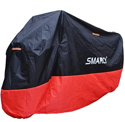 Smarcy Funda Protector para Moto, Rojo Negro, XL | Cubierta para Motocicleta, Resistente al Agua, Prueba de UV