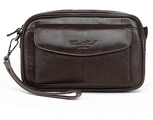 Xieben Leder Wristlet Unterarmta Geldbörse Brieftasche für Herren Frauen Handschlaufe Handyhalter Handgelenk Tasche Wristlet Münze Geldbeutel Geschäft Mehrere Fächer Handtasche Kaffee
