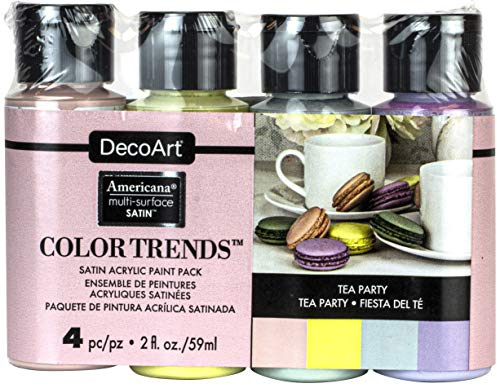 DECO ART Americana Satin 4/PK Tea Party, One Size