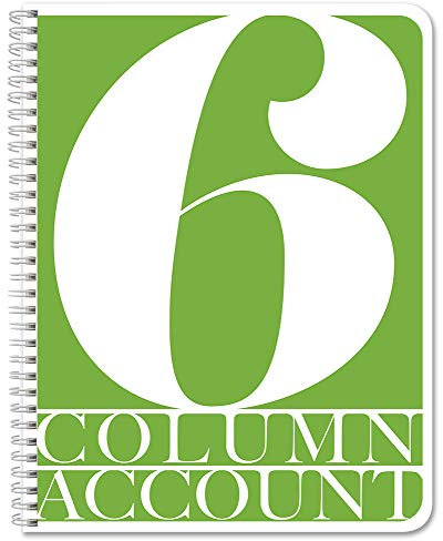 BookFactory 6 Spalten Buch/Kontobuch/Buchhaltungsbuch/Notizbuch, sechs Spalten, Säulenbuchformat, 100 Seiten, 21,6 x 27,9 cm, Wire-O (hergestellt in den USA)