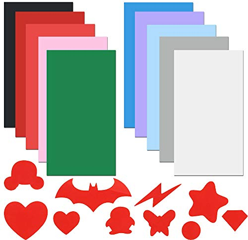EMAGEREN 10 Stück Nylon Reparatur Flicken Selbstklebende Reparatur Patches Daunenjacken Flickenset Flicken Wasserdicht Kleidung Polyester-Reparaturaufkleber mit DIY-Modell-Guide-Papier (19.8 x9.8cm)