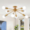 ASHUAQI Kronleuchter Gold, 8 Flammige Modern Wohnzimmerlampe, E27 Fassung Deckenlampe Vintage Deckenleuchte Industrial Sputnik Lampe für Wohnzimmer, Schlafzimmer, Esszimmer, Flur, Eingänge