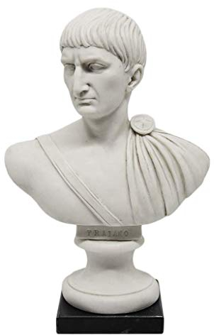 Made in Italy - Collectible Artistic Statue Handmade Marble - Roman Emperors - History of Rome - Bust of Trajan
