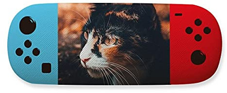 Brillenetui mit braunem Katzen-Motiv, Vintage-Stil, für kreative Spiele, Muschel-Halter