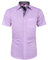 J.VER Chemise à manches courtes pour homme - Avec poche - Coupe droite - Facile à repasser - Moderne, Rose violet., L
